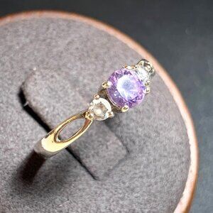 VTG Sterling Silver 925 CZ Prong Set Three Stone Engagement Style Ring Size 9